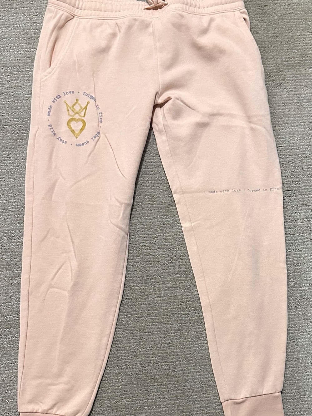 Womans Pink Graphic Jogger Sweatpants
